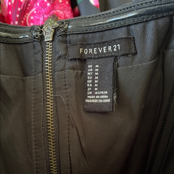 Forever 21 Strapless Black Mini Dress with Pink Floral - Picture 8 of 12